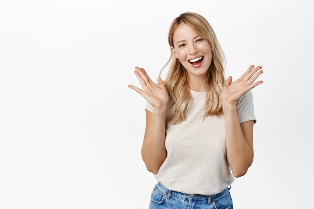 Women,Beauty,And,Skin,Care.,Beautiful,Woman,Smiling,And,Laughing,